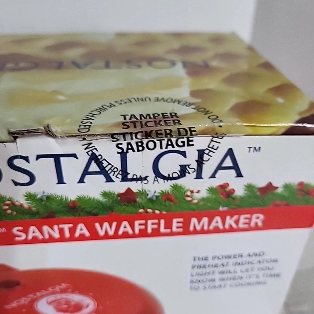 NEWNostalgia MyMini Christmas Santa Waffle Maker‎ Non Stick Easy Clean 5